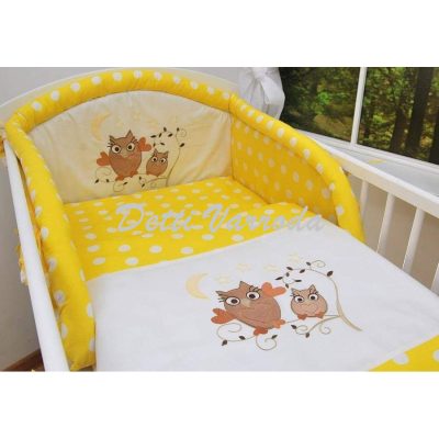 Bagoly - Hímzett gyermekágynemű garnitúra 5 részes