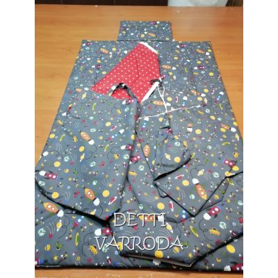   Galaxis - Ovis ágynemű garnitúra hozzá illő derékaljjal és vállfás oviszsákkal és tornazsákkal és ágyneműtartó zsákkal