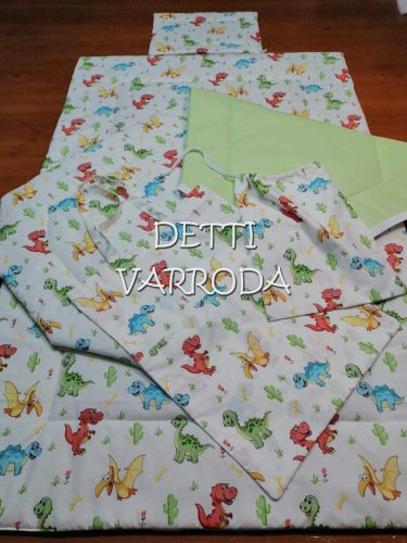 Dinó kaktuszos - Ovis ágyneműgarnitúra hozzá illő derékaljjal és füles oviszsákkal és tornazsákkal