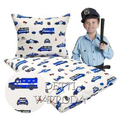  Rendőrségi járművek / Fehér - Ovis ágyneműhuzat vagy Ovis ágynemű garnitúra