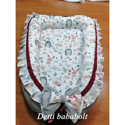 Süni és bagoly - bordó - Babafészek