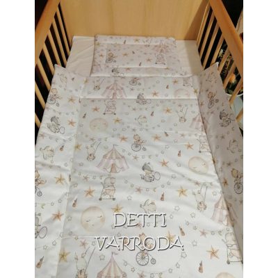   Cirkuszi állatkák - mályva sátras - Babaágynemű garnitúrák 2 részes ( Paplan és párna)