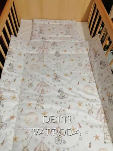 Cirkuszi állatkák - mályva sátras - Babaágynemű garnitúrák 2 részes ( Paplan és párna)