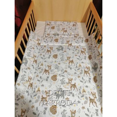   Őzike és mosómedve - Babaágynemű garnitúrák 2 részes ( Paplan és párna)