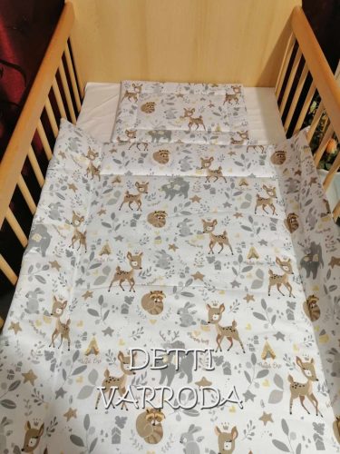 Őzike és mosómedve - Babaágynemű garnitúrák 2 részes ( Paplan és párna)