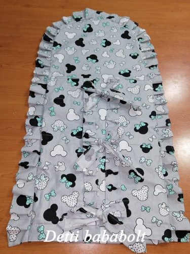 Egérfejes türkiz (szürke alapon) - Pólyahuzat