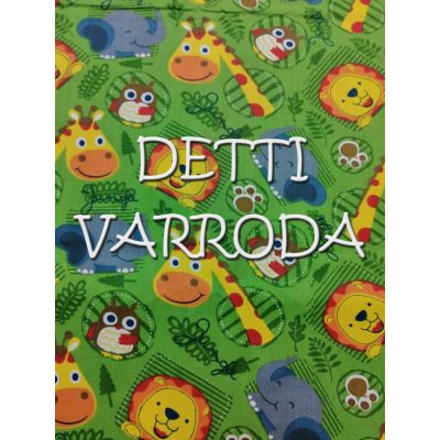 Bagoly - elefánt - zsiráf - oroszlán - zöld alapon
