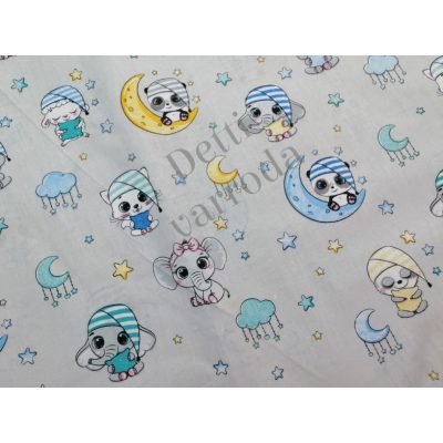 Állatkák sapkában - szürke alapon