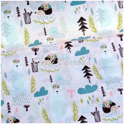 Maci sünivel az erdőben - halvány rózsaszín 