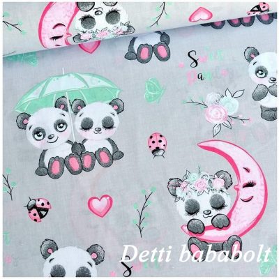 Panda macis - szürke alapon