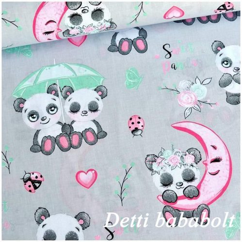 Panda macis - szürke alapon