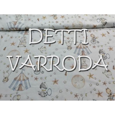   Cirkuszi állatkák - kék sátras - Ovis bélelt derékalj fektetőre 