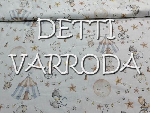 Cirkuszi állatkák - kék sátras - Ovis bélelt derékalj fektetőre 