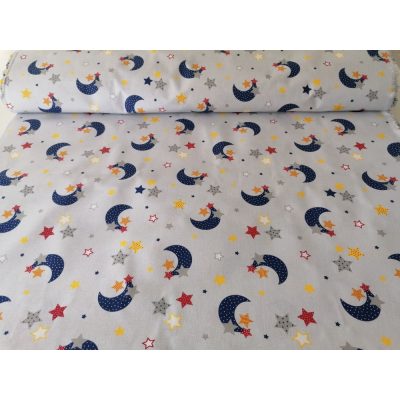 Szürke alapon kék holdas - csillagos