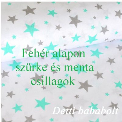 Szürke - menta zöld csillagos