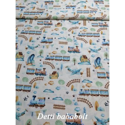 Vonatos repülős - bézs alapon