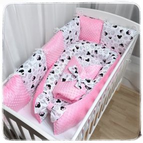 Minky babaágyneműk 8 részes (Paplan, babafészek és párnás rácsvédő)
