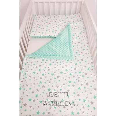   Csillagos - Minky babaágyneműk 2 részes (Paplan és párna)