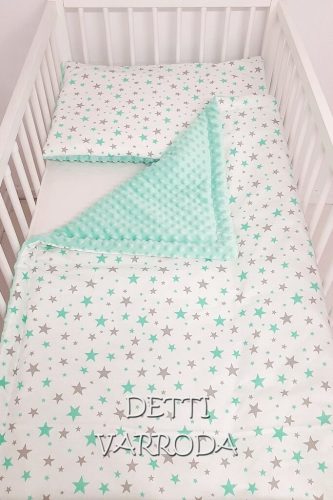 Csillagos - Minky babaágyneműk 2 részes (Paplan és párna)