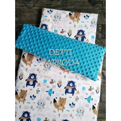   Maci sálban - Minky babaágyneműk 2 részes (Paplan és párna)