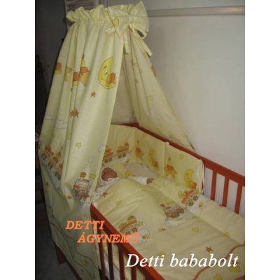 Vonatozó macik - Babaágynemű garnitúra 4 részes