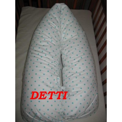   Pöttyös - Szoptatós párna (fehér alapon türkizzöld pöttyös)