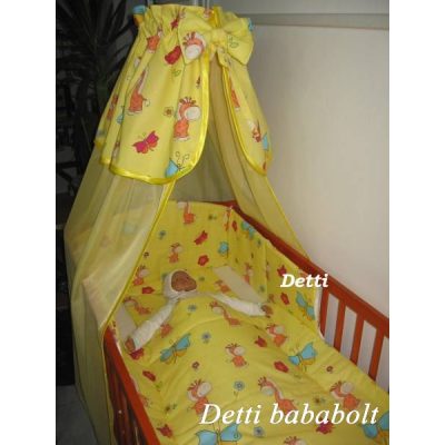   Zsiráf pillangóval (sárga) - Babaágynemű garnitúra 4 részes