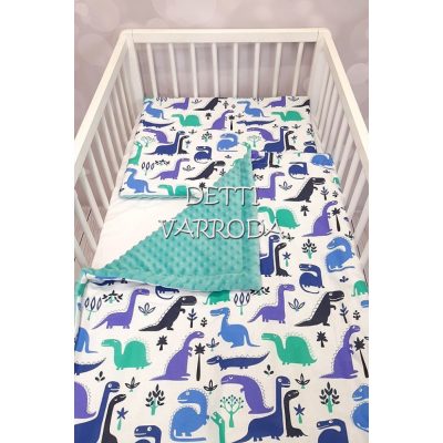 Dinós - Minky babaágyneműk 2 részes (Paplan és párna)