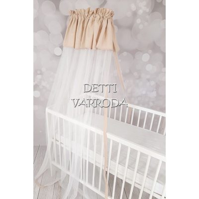 Voile baldachin függöny krém dekorral és masnival