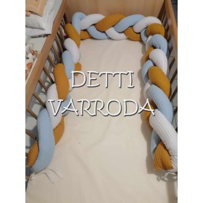   Fonott rácsvédő Waffle Tricolor - Mustár, Világos kék, Fehér 180 cm 