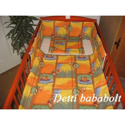   Ablakos maci -  Babaágynemű garnitúrák 3 részes (Párna, paplan, fejvédő)