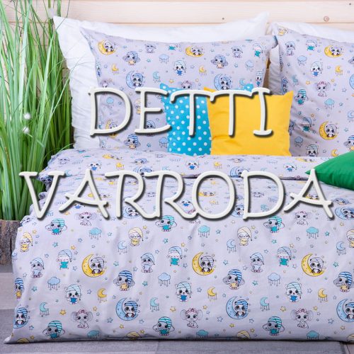 Állatkák sapkában - szürke alapon - Ovis ágyneműhuzat vagy Ovis ágynemű garnitúra