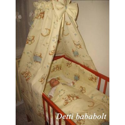 Maci szürke nadrágban - Babaágynemű garnitúra 4 részes