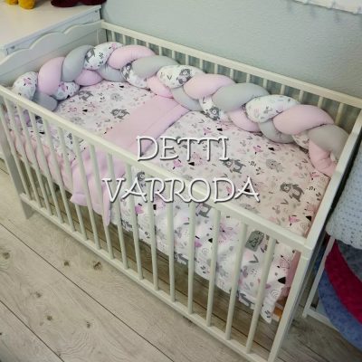   Sálas maci - Minky babaágyneműk 3 részes (Paplan, párna és fonott rácsvédővel) 