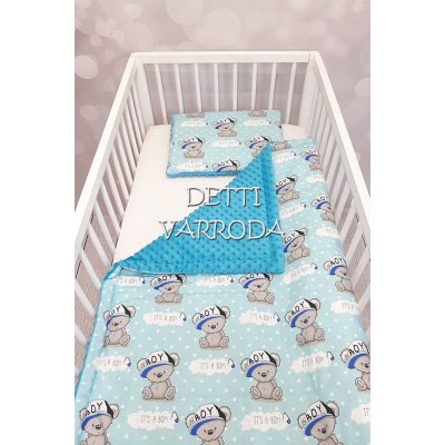   Boy macik - Minky babaágyneműk 2 részes (Paplan és párna)