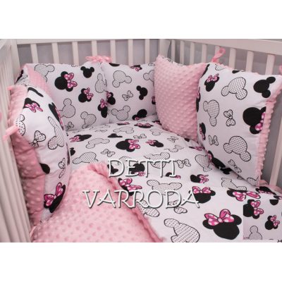   Egérfejek - Minky babaágyneműk 8 részes (Paplan, párna és párnás rácsvédővel)