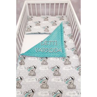   Boy macik - Minky babaágyneműk 2 részes (Paplan és párna)