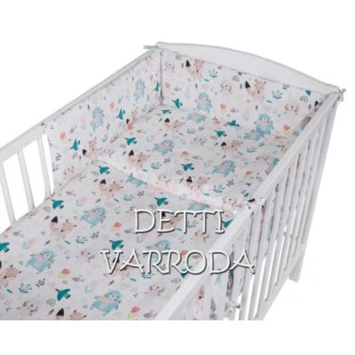   Sálas macik / Türkiz - Babaágynemű garnitúrák 3 részes (Párna, paplan, fejvédő)