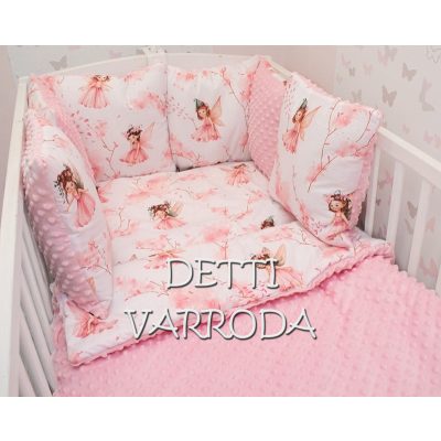   Tündérkés - Minky babaágyneműk 8 részes (Paplan, párna és párnás rácsvédővel)