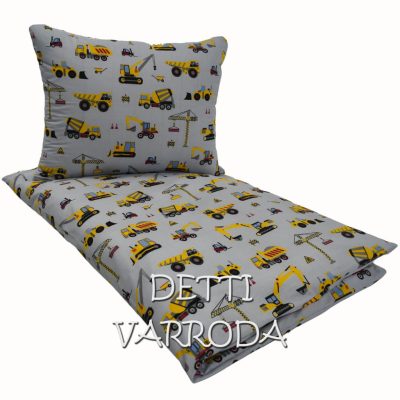   Munkagépek / Szürke - Ovis ágyneműhuzat vagy Ovis ágynemű garnitúra