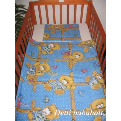 Rácsos maci - Babaágynemű garnitúra 2 részes