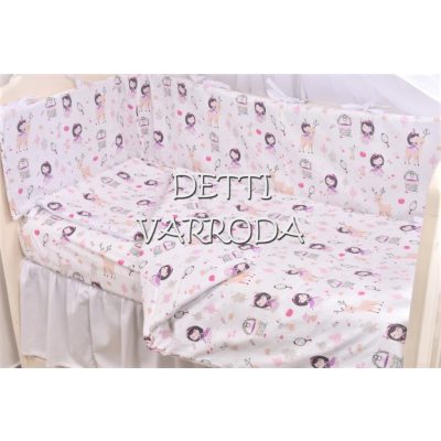   Kislányok az erdőben - Babaágynemű garnitúrák 3 részes (Párna, paplan, fejvédő)