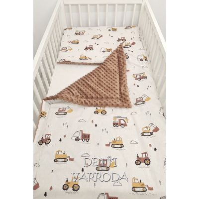   Kotrógépek - Minky babaágyneműk 2 részes (Paplan és párna)