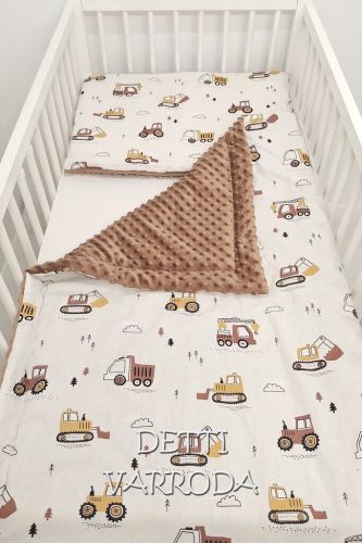 Kotrógépek - Minky babaágyneműk 2 részes (Paplan és párna)