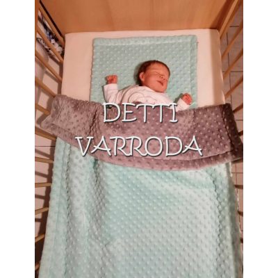   Türkiz és grafit szürke - Minky babaágyneműk 2 részes (Paplan és párna)