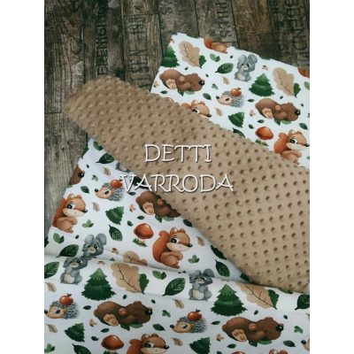   Erdei állatkák - Minky babaágyneműk 2 részes (Paplan és párna)