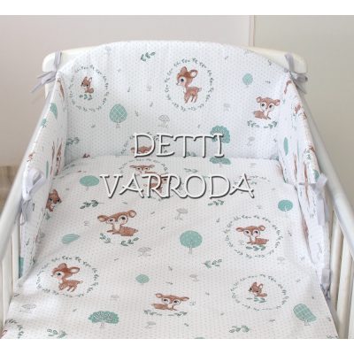  Őzike nyuszival -  Babaágynemű garnitúrák 3 részes (Párna, paplan, fejvédő)