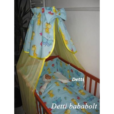   Zsiráf pillangóval (Kék) - Babaágynemű garnitúra 4 részes