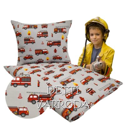   Tűzoltóság / Szürke - Ovis ágyneműhuzat vagy Ovis ágynemű garnitúra