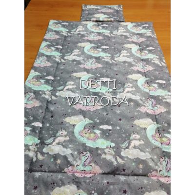   Unikornisok a Holdon szürke arany - Ovis ágyneműhuzat vagy Ovis ágynemű garnitúra